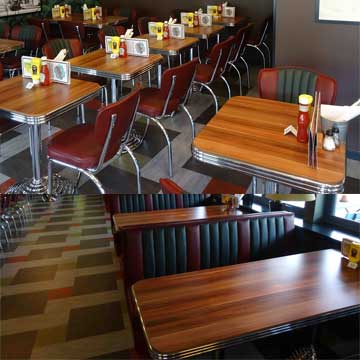 American one retro diner-1950s American retro diner booth couchs and table, retro diner chairs and table set gallery